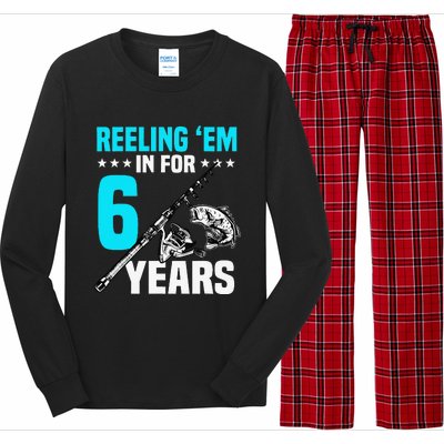 Reeling Em In For 6 Years Birthday 6th Bday Celebration Long Sleeve Pajama Set