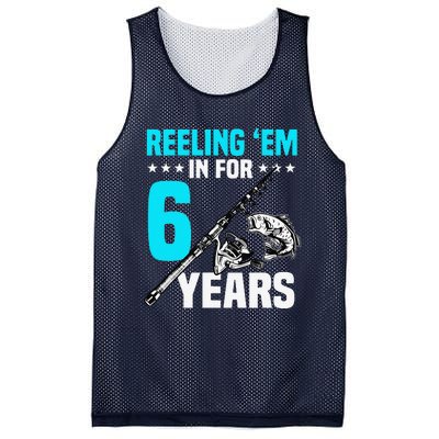 Reeling Em In For 6 Years Birthday 6th Bday Celebration Mesh Reversible Basketball Jersey Tank