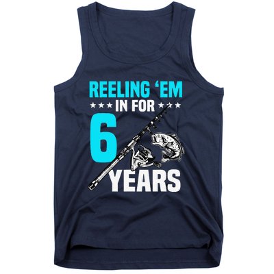 Reeling Em In For 6 Years Birthday 6th Bday Celebration Tank Top