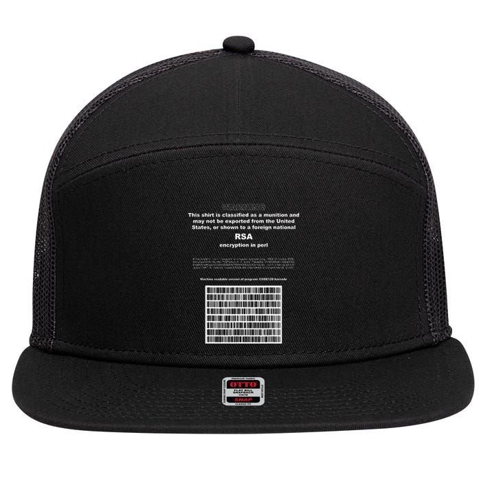 Rsa Encryption In Perl Bitcoin Cypherpunk Adam Back Barcode 7 Panel Mesh Trucker Snapback Hat