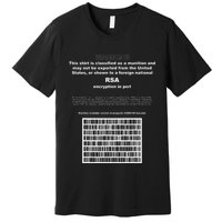 Rsa Encryption In Perl Bitcoin Cypherpunk Adam Back Barcode Premium T-Shirt