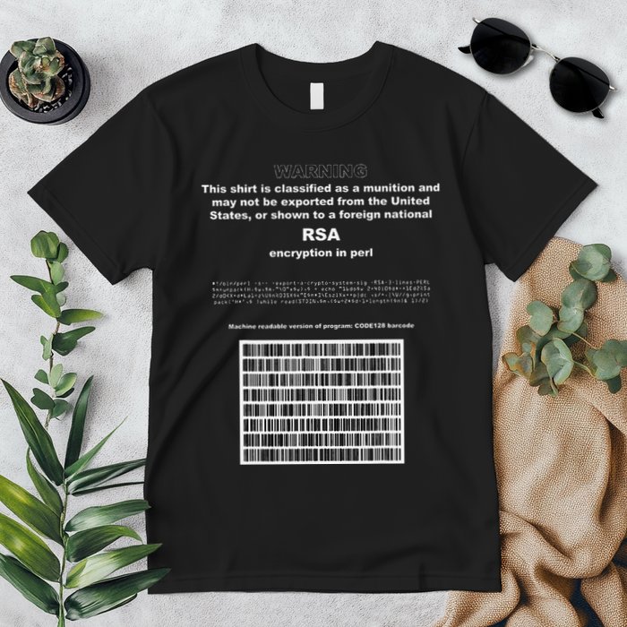 Rsa Encryption In Perl Bitcoin Cypherpunk Adam Back Barcode Premium T-Shirt