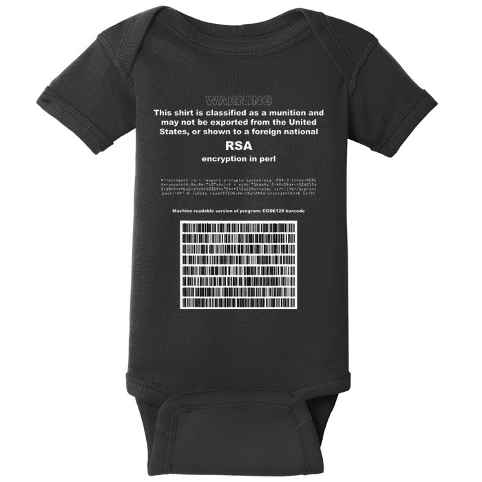 Rsa Encryption In Perl Bitcoin Cypherpunk Adam Back Barcode Baby Bodysuit