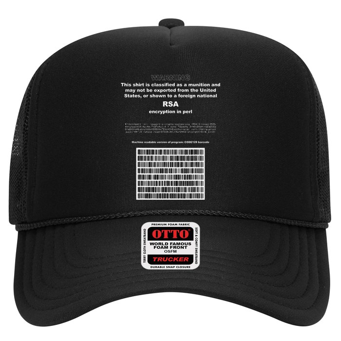 Rsa Encryption In Perl Bitcoin Cypherpunk Adam Back Barcode Trucker Hat