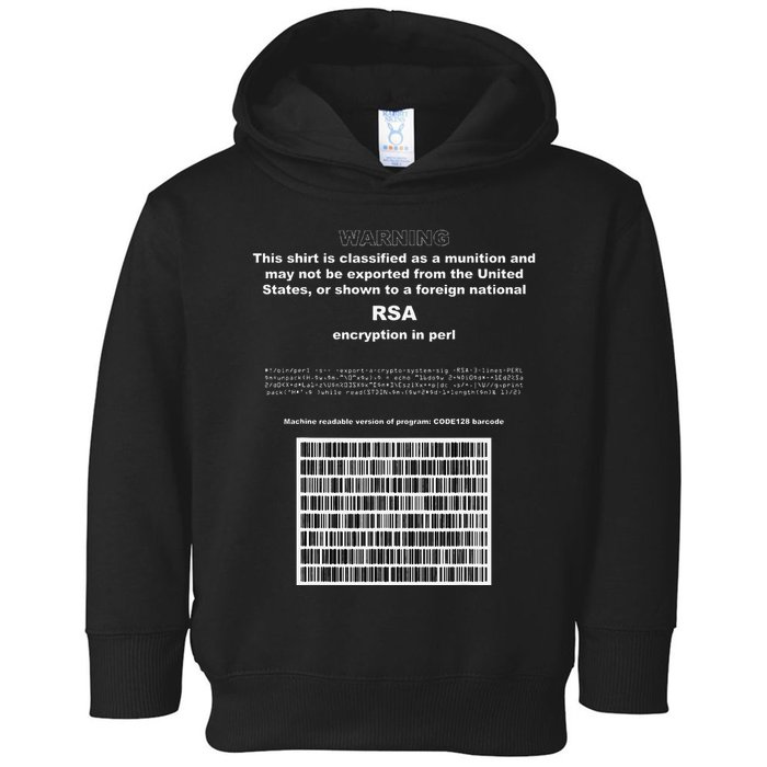 Rsa Encryption In Perl Bitcoin Cypherpunk Adam Back Barcode Toddler Hoodie