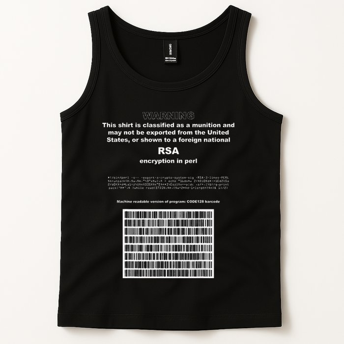 Rsa Encryption In Perl Bitcoin Cypherpunk Adam Back Barcode Tank Top