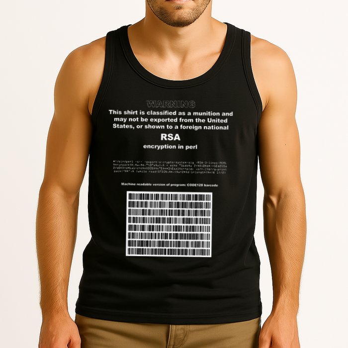 Rsa Encryption In Perl Bitcoin Cypherpunk Adam Back Barcode Tank Top