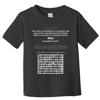 Rsa Encryption In Perl Bitcoin Cypherpunk Adam Back Barcode Toddler T-Shirt