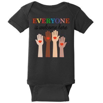 Retro Everyone Is Welcome Here Idaho Teacher Baby Bodysuit