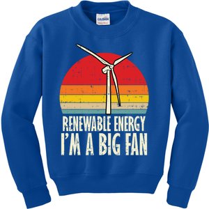 Renewable Energy Im A Big Fan Retro Earth Day 2020 Gift Kids Sweatshirt