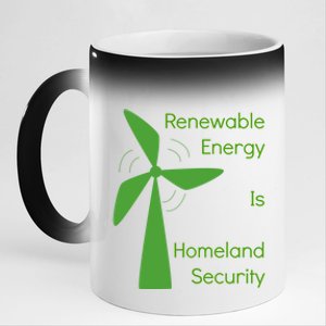 Renewable Energy Is Homeland Security Climate Change Gift Meaningful Gift 11oz Black Color Changing Mug