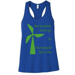 Renewable Energy Is Homeland Security Climate Change Gift Meaningful Gift Women's Racerback Tank