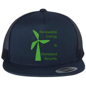 Renewable Energy Is Homeland Security Climate Change Gift Meaningful Gift Flat Bill Trucker Hat