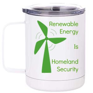 Renewable Energy Is Homeland Security Climate Change Gift Meaningful Gift 12 oz Stainless Steel Tumbler Cup