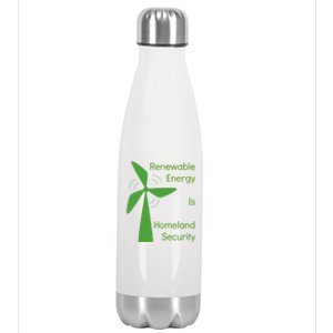 Renewable Energy Is Homeland Security Climate Change Gift Meaningful Gift Stainless Steel Insulated Water Bottle