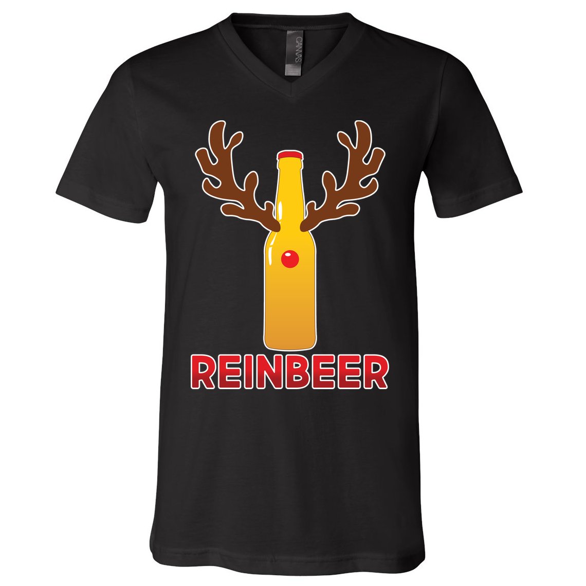 Reinbeer Funny Christmas Beer Reindeer V-Neck T-Shirt