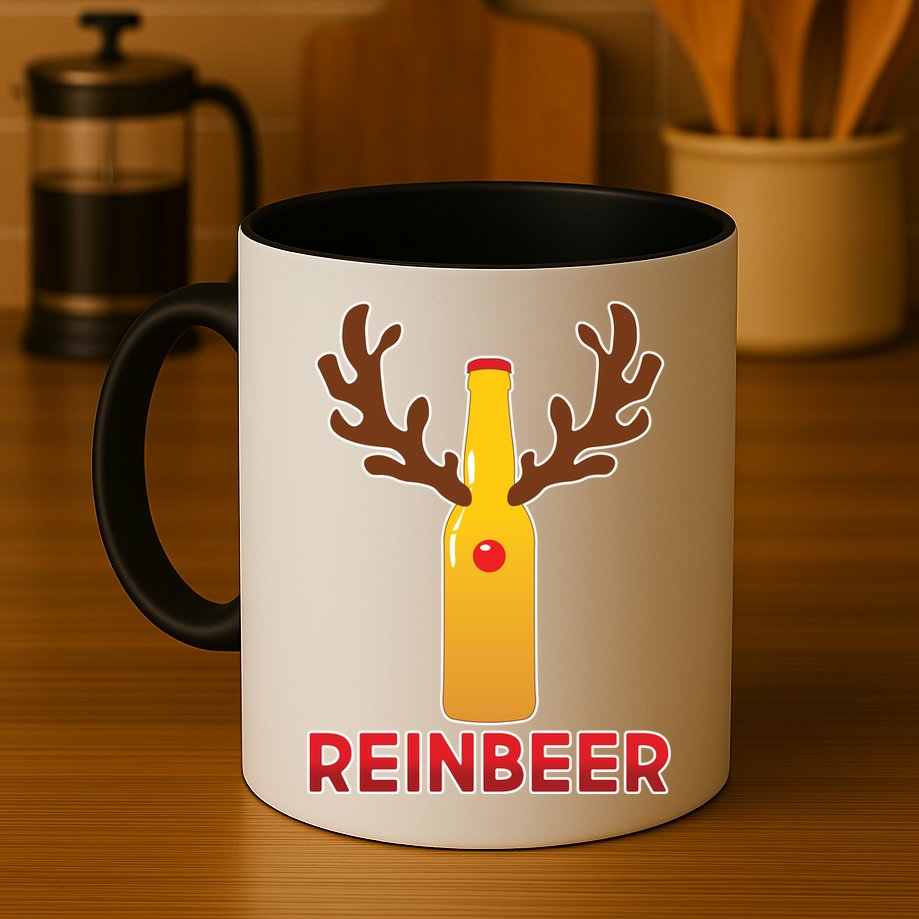 Reinbeer Funny Christmas Beer Reindeer Mug