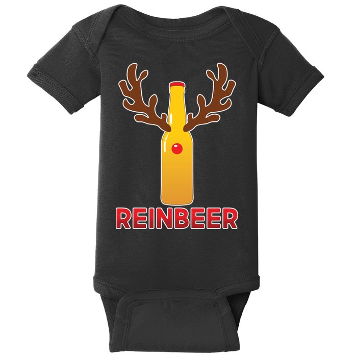 Reinbeer Funny Christmas Beer Reindeer Baby Bodysuit