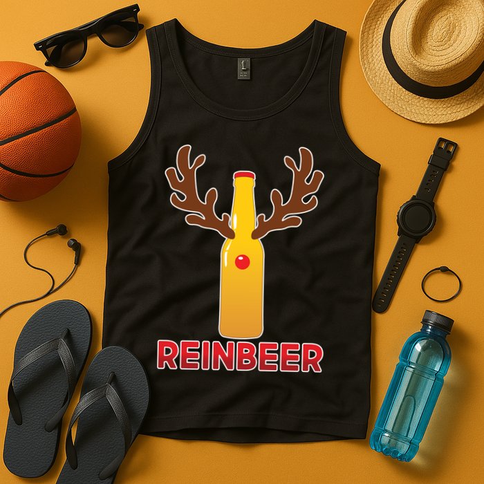 Reinbeer Funny Christmas Beer Reindeer Tank Top