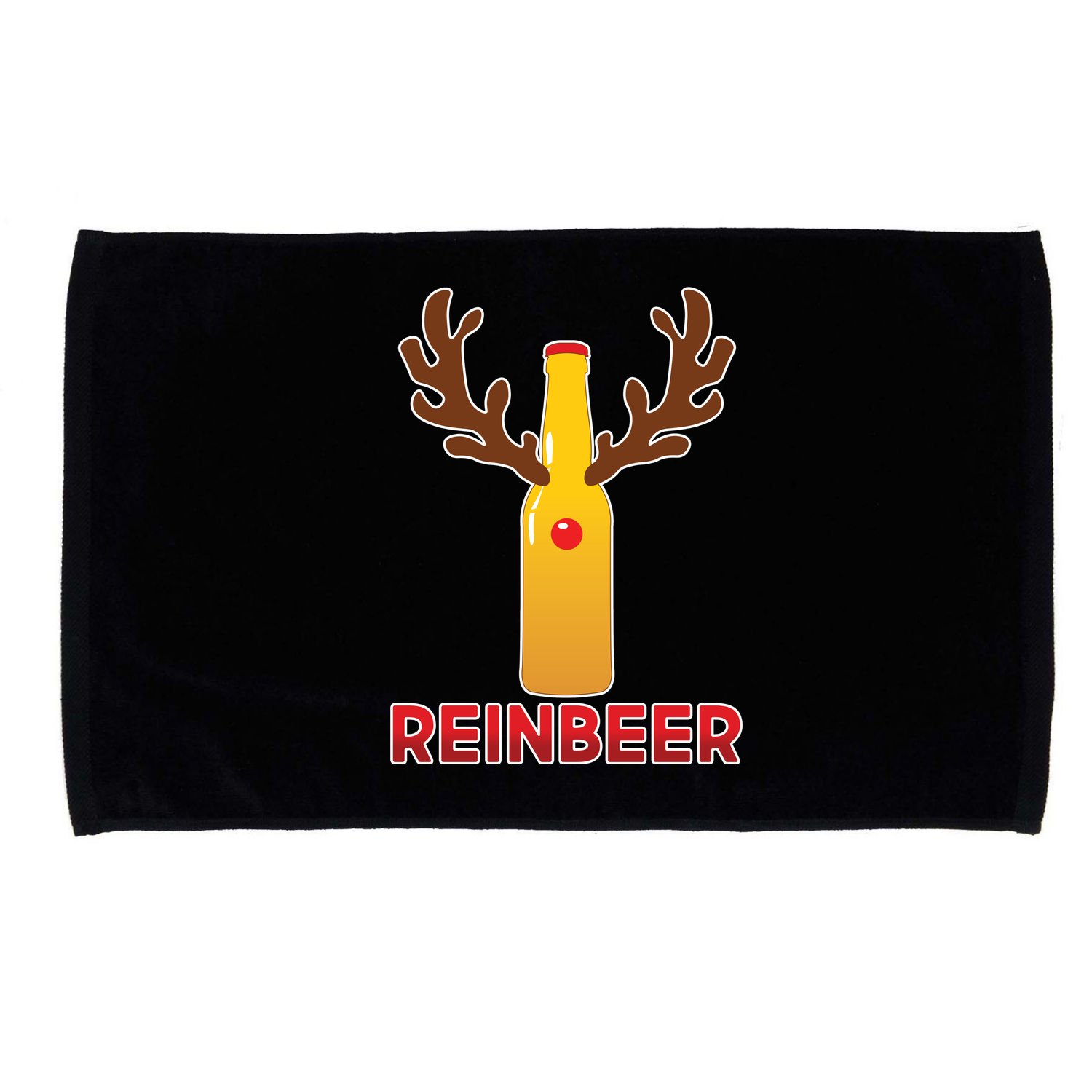 Reinbeer Funny Christmas Beer Reindeer Microfiber Hand Towel