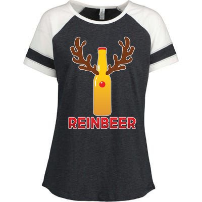 Reinbeer Funny Christmas Beer Reindeer Enza Ladies Jersey Colorblock Tee