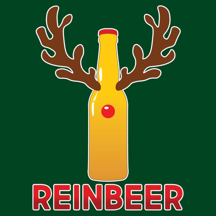 Reinbeer Funny Christmas Beer Reindeer Apron