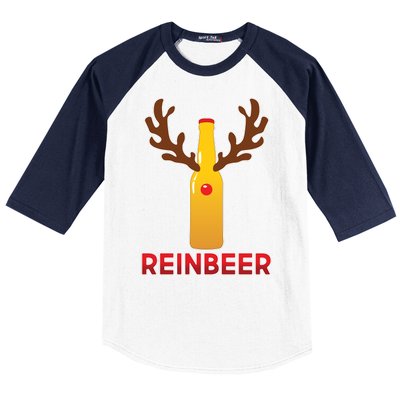 Reinbeer Funny Christmas Beer Reindeer Baseball Sleeve Shirt