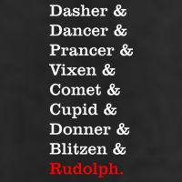 Reindeer Names Funny Christmas List Rudolph Garment-Dyed Fleece Hoodie