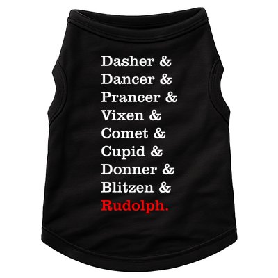 Reindeer Names Funny Christmas List Rudolph Doggie Tank