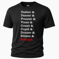Reindeer Names Funny Christmas List Rudolph Performance Shirt