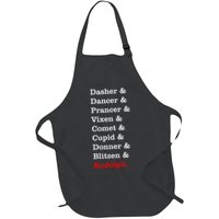 Reindeer Names Funny Christmas List Rudolph Apron