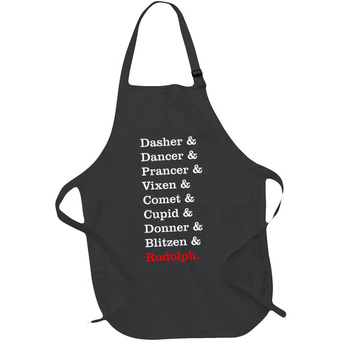 Reindeer Names Funny Christmas List Rudolph Apron