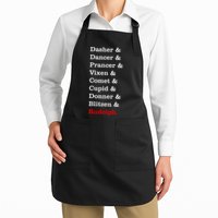 Reindeer Names Funny Christmas List Rudolph Apron