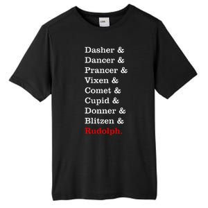 Reindeer Names Funny Christmas List Rudolph Tall Fusion ChromaSoft Performance T-Shirt