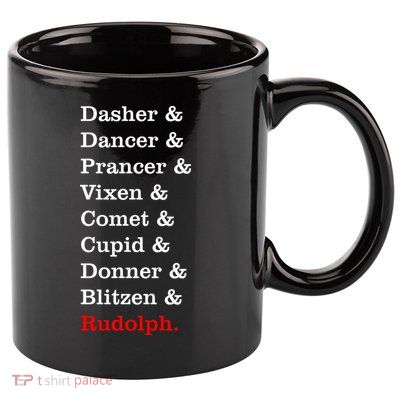 Reindeer Names Funny Christmas List Rudolph 11oz C Handle Ceramic Mug