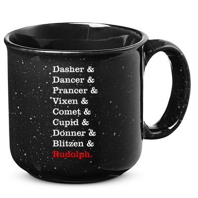 Reindeer Names Funny Christmas List Rudolph 15oz Campfire Ceramic Mug