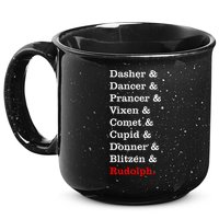Reindeer Names Funny Christmas List Rudolph 15oz Campfire Ceramic Mug