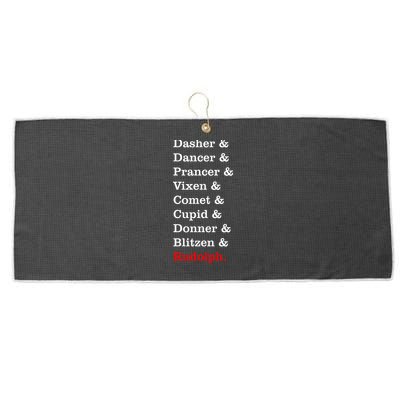 Reindeer Names Funny Christmas List Rudolph Large Microfiber Waffle Golf Towel