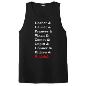 Reindeer Names Funny Christmas List Rudolph PosiCharge Competitor Tank