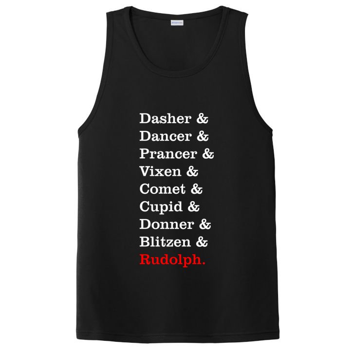 Reindeer Names Funny Christmas List Rudolph PosiCharge Competitor Tank