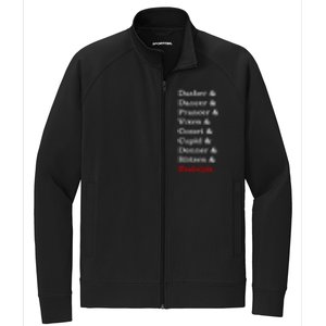 Reindeer Names Funny Christmas List Rudolph Stretch Full-Zip Cadet Jacket