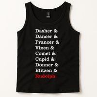 Reindeer Names Funny Christmas List Rudolph Tank Top