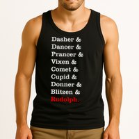 Reindeer Names Funny Christmas List Rudolph Tank Top