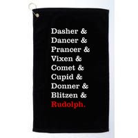 Reindeer Names Funny Christmas List Rudolph Golf Towel