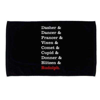 Reindeer Names Funny Christmas List Rudolph Microfiber Hand Towel