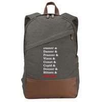 Reindeer Names Funny Christmas List Rudolph Cotton Canvas Backpack