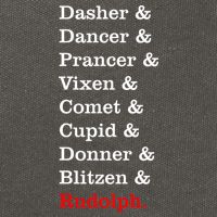 Reindeer Names Funny Christmas List Rudolph Cotton Canvas Backpack
