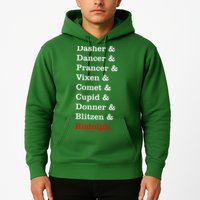 Reindeer Names Funny Christmas List Rudolph Hoodie