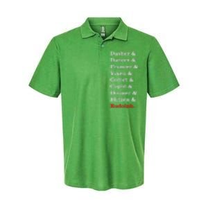 Reindeer Names Funny Christmas List Rudolph Softstyle Adult Sport Polo