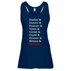 Reindeer Names Funny Christmas List Rudolph Ladies Essential Flowy Tank